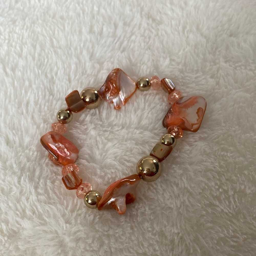 orange-gold elastic bracelet